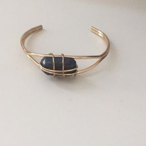 Cuff bracelet with blue stone